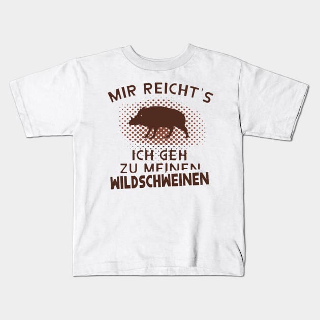 little wild boar pet grandpa traditional costumes saying Kids T-Shirt by FindYourFavouriteDesign
